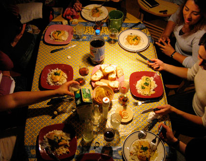 view of dinner table