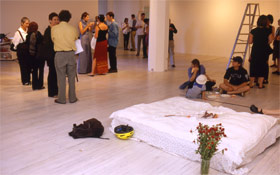 view of crowd at opening